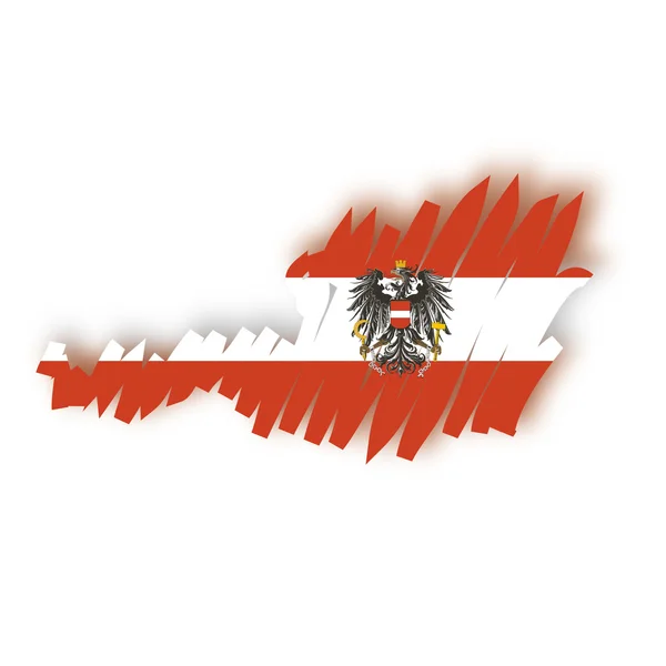 Flaggenkarte Österreich — Stockvektor