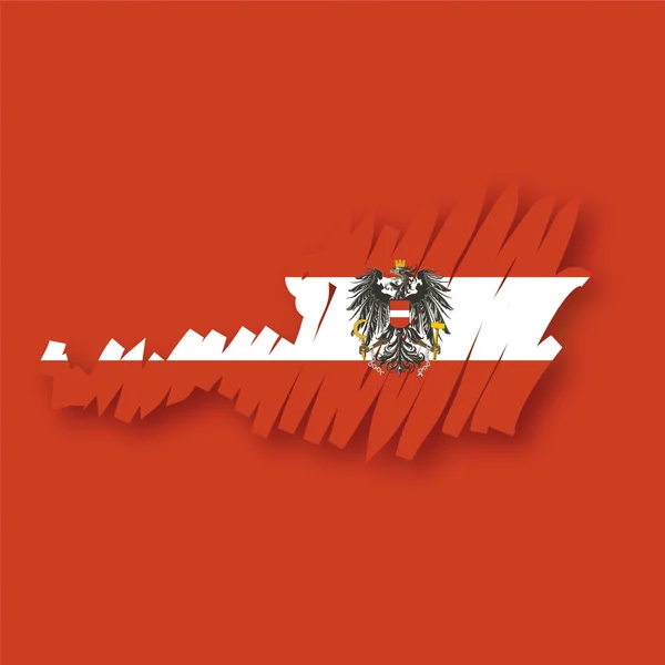 Flagga karta Österrike — Stock vektor