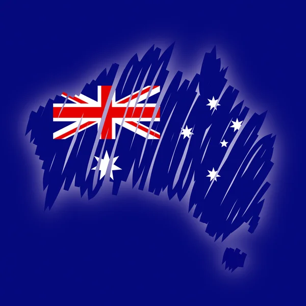 Mapa Bandera Australia — Vector de stock