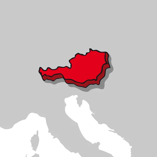 Áustria 3d mapa — Vetor de Stock