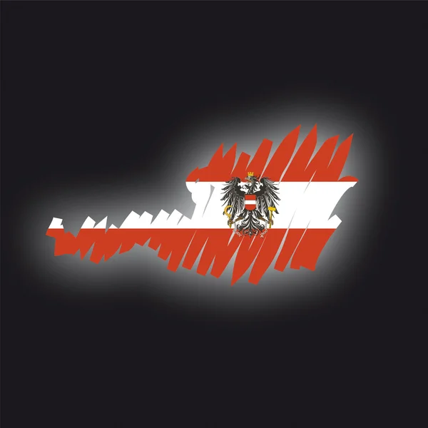 Flagga karta Österrike — Stock vektor
