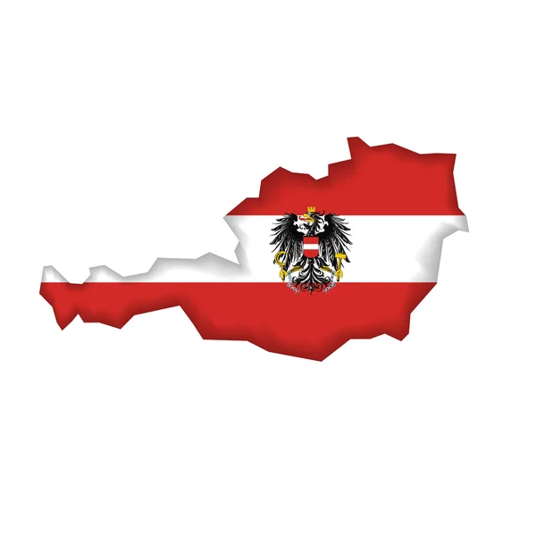 Vlajka mapa Rakouska — Stockový vektor