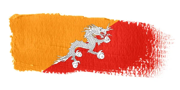 Pincelada Bandera Bután — Foto de Stock