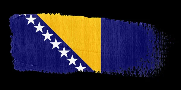 Pincelada Bandeira Bósnia e Herzegovina — Fotografia de Stock