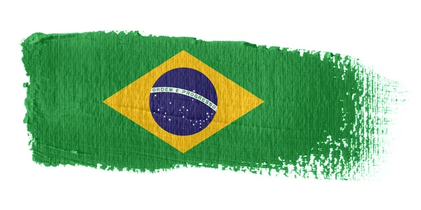 Penseelstreek vlag Brazilië — Stockfoto