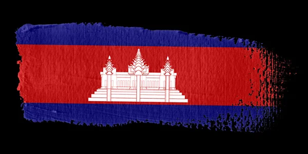 Pinselstrich-Flagge Kambodscha — Stockfoto