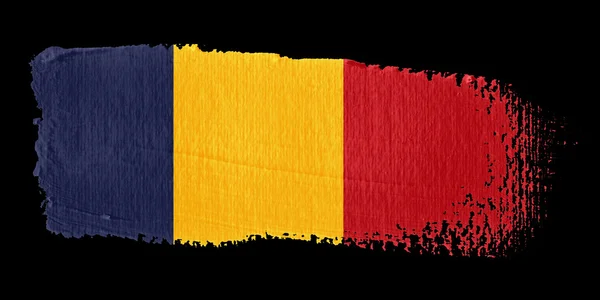 Penseelstreek vlag Tsjaad — Stockfoto