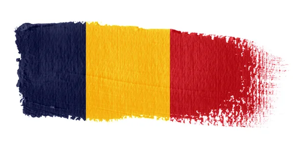 Penseelstreek vlag Tsjaad — Stockfoto