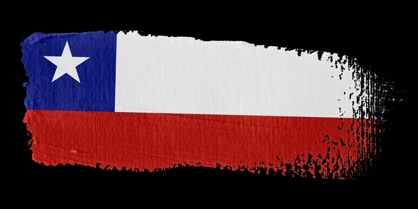 Ecsetvonás zászló Chile — Stock Fotó