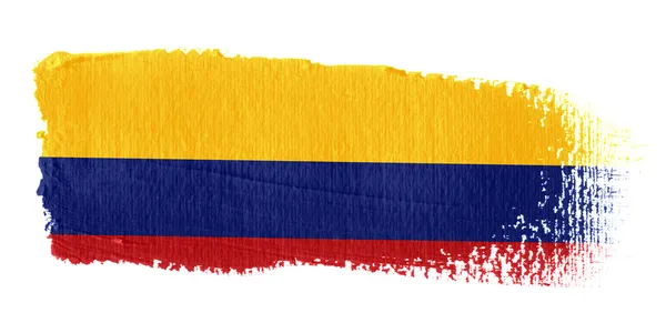 Penseelstreek vlag colombia — Stockfoto