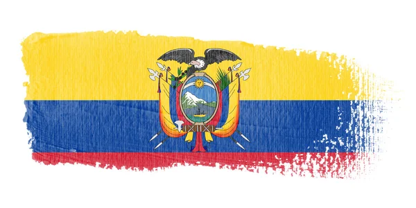 Pincelada Bandera Ecuador —  Fotos de Stock