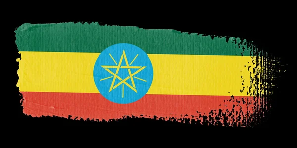 Brushstroke Bendera Ethiopia — Stok Foto