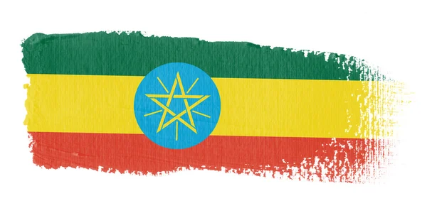 Pincelada Bandeira Etiópia — Fotografia de Stock