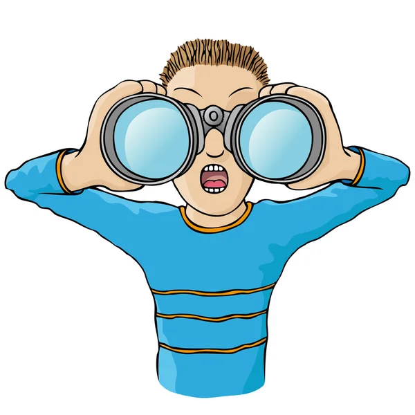 Child with binoculars — Stock Vector