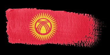 Brushstroke Flag Kyrgyzstan clipart