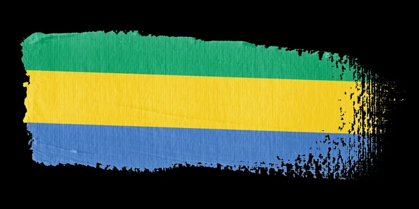 Pincelada Bandeira Gabão — Fotografia de Stock