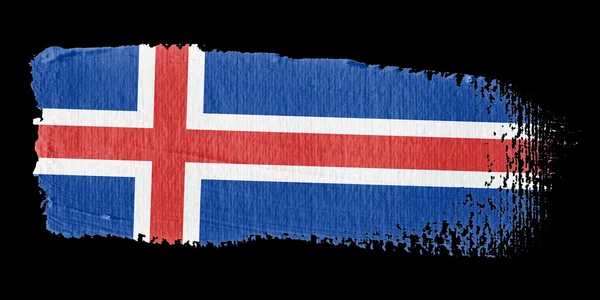 Brushstroke Bandeira Islândia — Fotografia de Stock