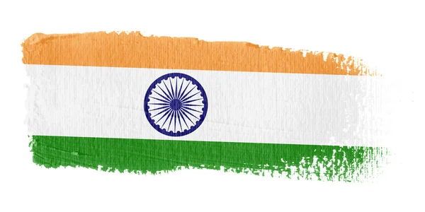 Brushstroke Bandeira Índia — Fotografia de Stock