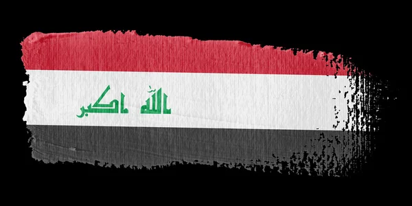 Pincelada Bandeira Iraque — Fotografia de Stock