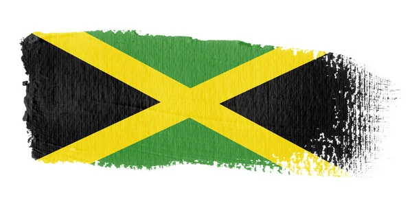 Brushstroke Drapeau Jamaïque — Photo