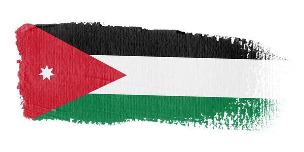 Penseelstreek vlag Jordanië — Stockfoto