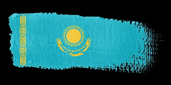 Pincelada Bandeira Cazaquistão — Fotografia de Stock