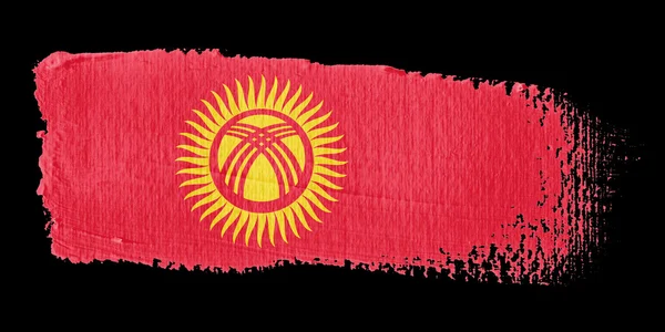 Brushstroke Kırgızistan bayrağı — Stok fotoğraf