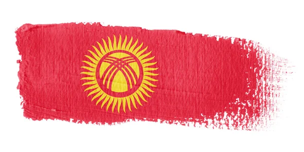 Brushstroke Flag Kyrgyzstan — Stock Photo, Image