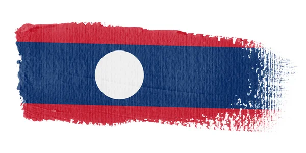 Bandiera pennellata Laos — Foto Stock