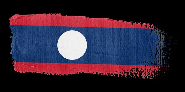 Penseelstreek vlag laos — Stockfoto