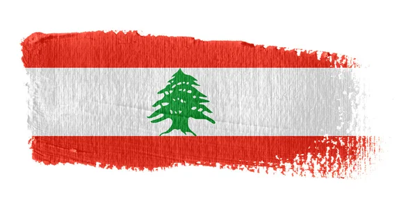 Brushstroke Bandeira Líbano — Fotografia de Stock