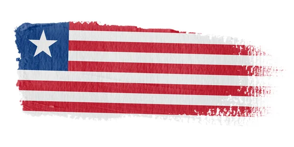 Pincelada Bandera Liberia —  Fotos de Stock