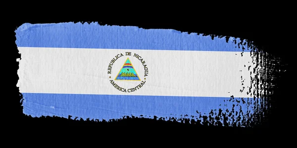 Pincelada Bandeira Nicarágua — Fotografia de Stock