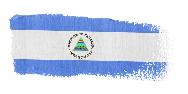 Brushstroke Nikaragua bayrağı — Stok fotoğraf