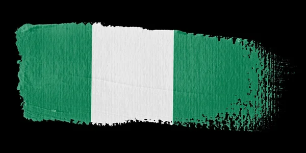Brushstroke Drapeau Nigeria — Photo