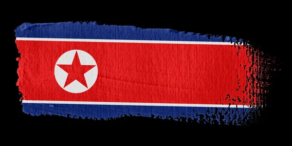 Pincelada Bandera Corea del Norte — Foto de Stock