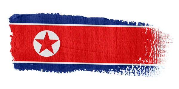 Penseelstreek vlag Noord-korea — Stockfoto