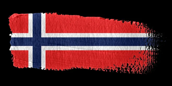 Pincelada Bandeira Noruega — Fotografia de Stock