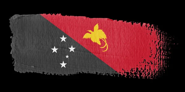 Penseelstreek vlag Papoea-Nieuw-guinea — Stockfoto