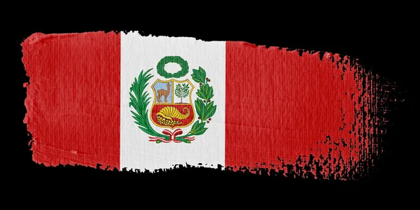Pincelada Bandeira Peru — Fotografia de Stock