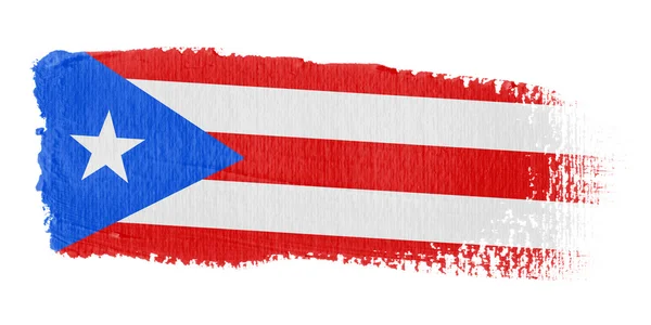Brushstroke Drapeau Porto Rico — Photo