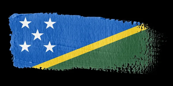 Pincelada Bandera Islas Salomón —  Fotos de Stock