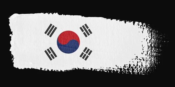 Brushstroke Bandeira Coreia do Sul — Fotografia de Stock