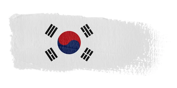 Brushstroke Drapeau Corée du Sud — Photo