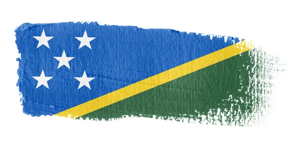 Pincelada Bandera Islas Salomón —  Fotos de Stock