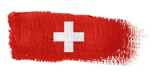 Penseldrag flagga Schweiz — Stockfoto