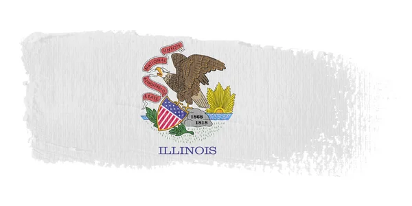 Pincelada Bandeira Illinois — Fotografia de Stock