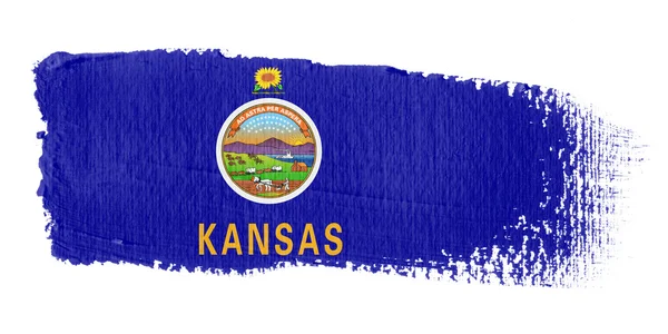 Pincelada Bandera Kansas — Foto de Stock