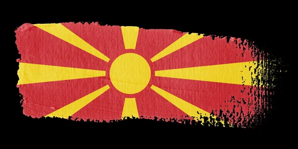 Penseelstreek vlag Macedonië — Stockfoto