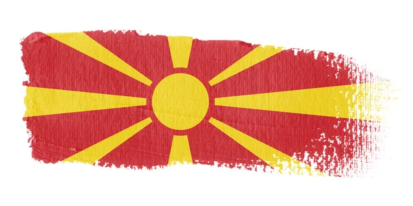 Ecsetvonás zászló Macedónia — Stock Fotó